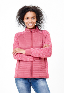 Купить оптом женскую осеннюю весеннюю молодежную куртку стеганную розового цвета в интернет магазине MTFORCE 1960R