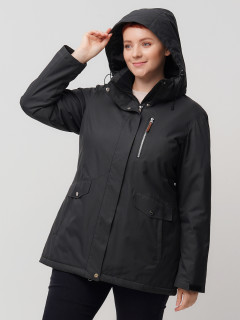 Купить оптом женскую зимнюю горнолыжную куртку большого размера темно-серого цвета в интернет магазине MTFORCE 2047TC