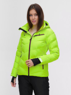 Купить оптом женскую зимнюю горнолыжную куртку салатового цвета в интернет магазине MTFORCE 2081Sl