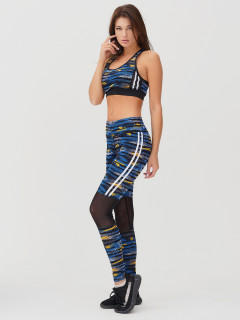 Женский всесезонный костюм для фитнеса синего цвета купить оптом в интернет магазине MTFORCE 212903S