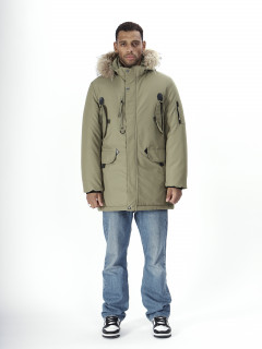 Купить оптом куртку парку мужскую с мехом зимнюю недорого в Москве 2260Kh