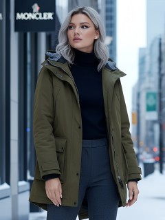 Купить куртку парку женскую оптом от производителя недорого в Новосибирске 2329Kh