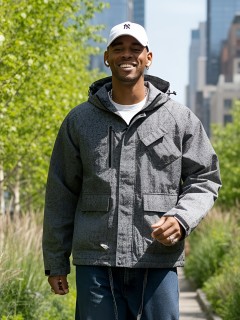 Купить спортивную мужскую куртки с капюшоном оптом от фабрики производителя дешево в Перми 25471Sr