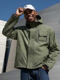 Купить спортивную мужскую куртки с капюшоном оптом от фабрики производителя дешево в Перми 25473Kh