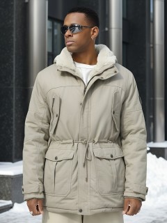 Купить куртку парку мужскую зимнюю с мехом с капюшоном оптом от производителя недорого в Сочи 2606B