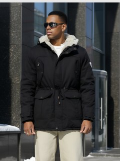 Купить куртку парку мужскую зимнюю с мехом с капюшоном оптом от производителя недорого в  Красноярске 2606Ch