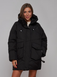 Зимняя женская куртка модная с капюшоном светло-коричневого цвета 52310Ch