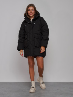 Зимняя женская куртка модная с капюшоном светло-коричневого цвета 52310Ch