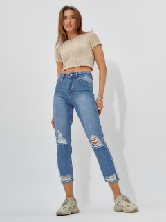 Купить джинсы зауженные к низу женские оптом от производителя дешево в Москве 536_314S