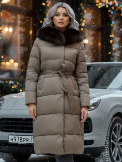 Купить пальто женское зимнее с мехом песец люкс класса оптом от производителя недорого в Новосибирске  611_1K