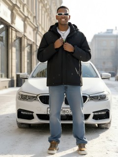 Купить куртку мужскую спортивную зимнюю большого размера оптом от производителя недорого в Волгоградке 66613Ch