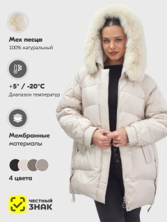 Купить куртки женские модные из натурального меха песец оптом от производителя зимние недорого в Москве 7608B