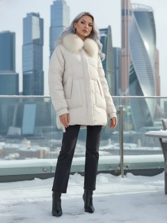 Купить куртки женские модные из натурального меха песец оптом от производителя зимние недорого в Екатеринбурге 7608B