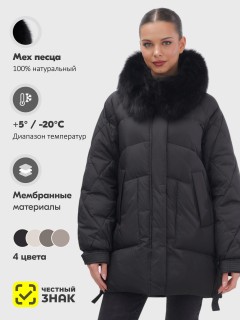 Купить куртки женские модные из натурального меха песец оптом от производителя зимние недорого в Сочи 7608Ch