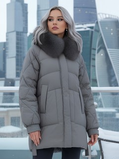 Купить куртки женские модные из натурального меха песец оптом от производителя зимние недорого в Екатеринбурге 7608K