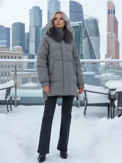 Купить куртки женские модные из натурального меха песец оптом от производителя зимние недорого в Екатеринбурге 7608K