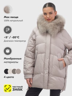 Купить куртки женские модные из натурального меха песец оптом от производителя зимние недорого в Воронеже 7608SK