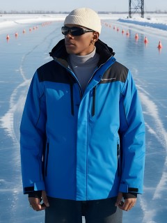 Купить горнолыжную куртку мужскую зимнюю оптом от производителя недорого в Москве по низкой цене 7611Gl