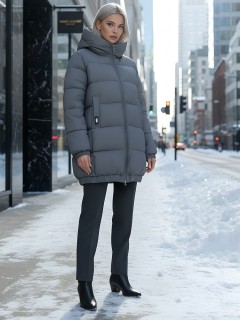 Купить куртки женские модные стеганные большого размера оптом от производителя зимние недорого в Екатеринбурге 7619TC