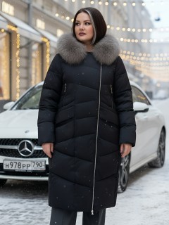 Купить пальто двубортное женское стеганные с мехом песец оптом от производителя недорого в  Красноярске 7630K
