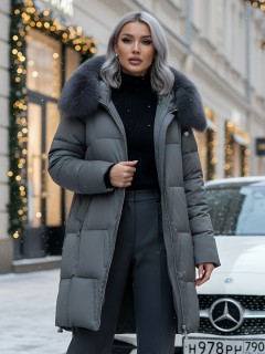 Купить пальто женское стеганные с мехом большого размера оптом от производителя зимние недорого в  Красноярске 7630TZ