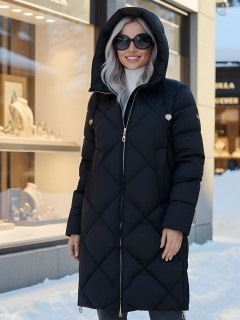 Купить пальто утепленное женское оптом от производителя зимнее недорого в Омске 7637Ch