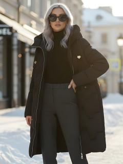 Купить пальто утепленное стеганное женское оптом от производителя зимнее недорого в Омске 7638Ch