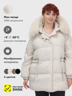 Купить куртки женские модные из натурального меха песец оптом от производителя зимние недорого в Сочи 7639B