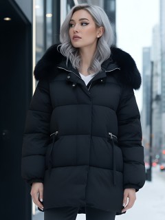 Купить куртки женские модные из натурального меха песец оптом от производителя зимние недорого в Екатеринбурге 7639Ch