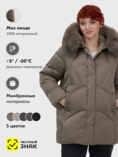 Купить куртки женские модные из натурального меха песец оптом от производителя зимние недорого в Москве 7656K