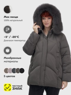 Купить куртки женские модные из натурального меха песец оптом от производителя зимние недорого в  Красноярске 7656TC