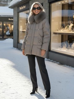 Купить куртки женские модные стеганные  больших размеров оптом от производителя зимние недорого в Екатеринбурге 7660K