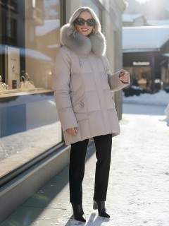 Купить куртки женские модные стеганные  больших размеров оптом от производителя зимние недорого в Екатеринбурге 7660SK