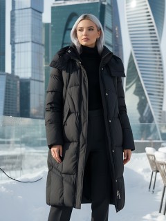 Купить пальто утепленное женское оптом от производителя зимнее недорого в Омске 7709Ch