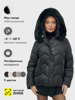 Купить куртки женские модные из натурального меха песец оптом от производителя зимние недорого в Екатеринбурге 7759Ch