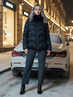 Купить куртки женские модные из натурального меха песец оптом от производителя зимние недорого в Екатеринбурге 7759Ch