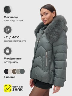 Купить куртки женские модные из натурального меха песец оптом от производителя зимние недорого в Москве 7759TC