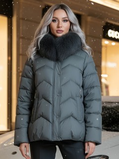 Купить куртки женские модные из натурального меха песец оптом от производителя зимние недорого в Екатеринбурге 7759TC