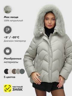 Купить куртки женские модные из натурального меха песец оптом от производителя зимние недорого в Москве 7759ZS