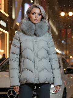 Купить куртки женские модные из натурального меха песец оптом от производителя зимние недорого в Екатеринбурге 7759ZS