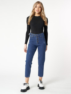 Купить оптом от производителя джинсы женские прямые с высокой талией в Москве 840S