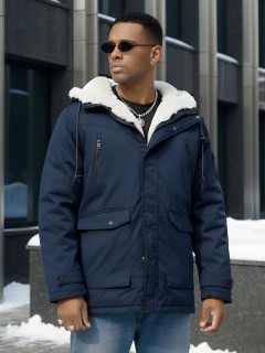 Купить куртку парку мужскую зимнюю с мехом с капюшоном оптом от производителя недорого в  Красноярске 8761TS