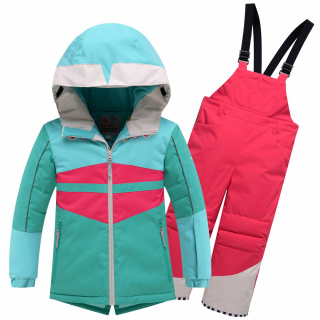 Детский зимний костюм горнолыжный бирюзового цвета купить оптом в интернет магазине MTFORCE 9006Br