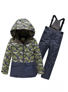 Горнолыжный костюм для мальчика зимний хаки цвета купить оптом в интернет магазине MTFORCE 9015Kh