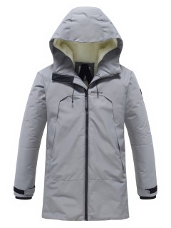 Парка зимняя мужская с капюшоном серого цвета 9533-1Sr