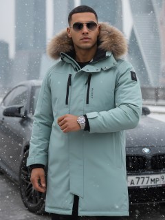 Куртка парка зимняя мужская с мехом енота оптом — купить недорого от производителя в Нижнем Новгороде 9537-1Z