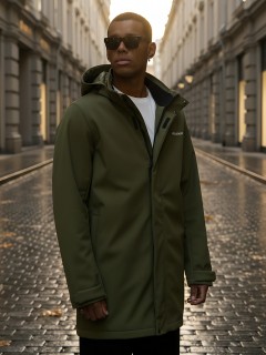 Купить спортивную мужскую парку с капюшоном оптом от производителя недорого в Нижнем Новгороде 9565Kh