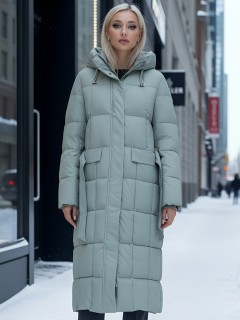 Купить пальто куртку женскую утепленную с капюшоном зимнюю оптом от производителя недорого в Воронеже 9609Z