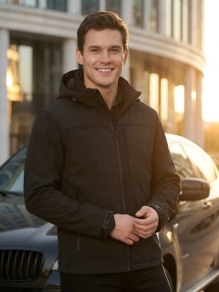 Ветровка мужская софтшелл виндстоппер с капюшоном купить оптом от производителя недорого в Нижнем Новгороде 9615_1Ch