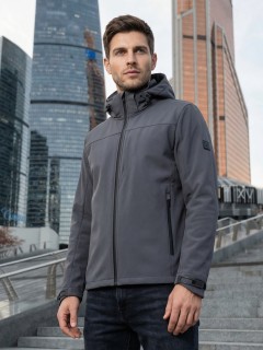 Ветровка мужская софтшелл виндстоппер с капюшоном купить оптом от производителя недорого в Нижнем Новгороде 9615_1TC